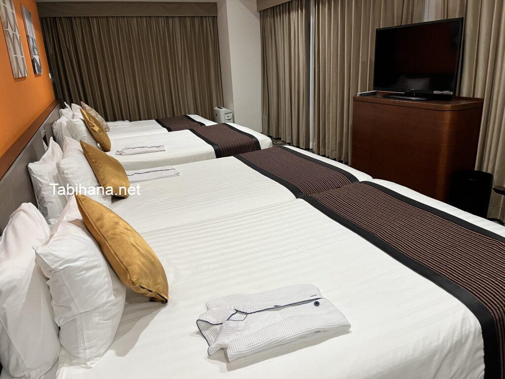 USJオフィシャルホテル部屋のベッド